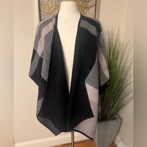 Chic Black and Gray Women's Poncho